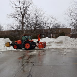 front loader, snow plowing, ice and snow removal, tlc landscaping