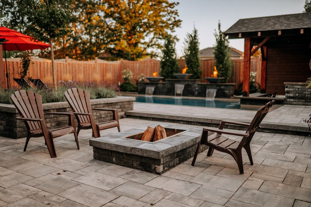 Sitting area by fire pit