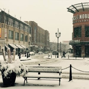 Crocker Park in the snow